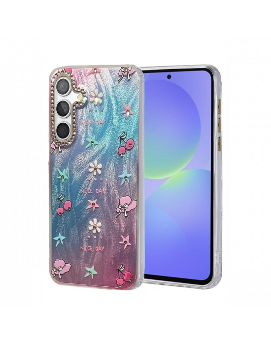 Newface Samsung Galaxy A36 Kılıf Blade Aynalı Desenli Kapak - Desen 4