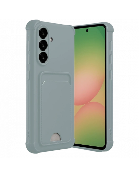 Newface Samsung Galaxy A36 Kılıf Kelvin Kartvizitli Silikon - Açık Yeşil