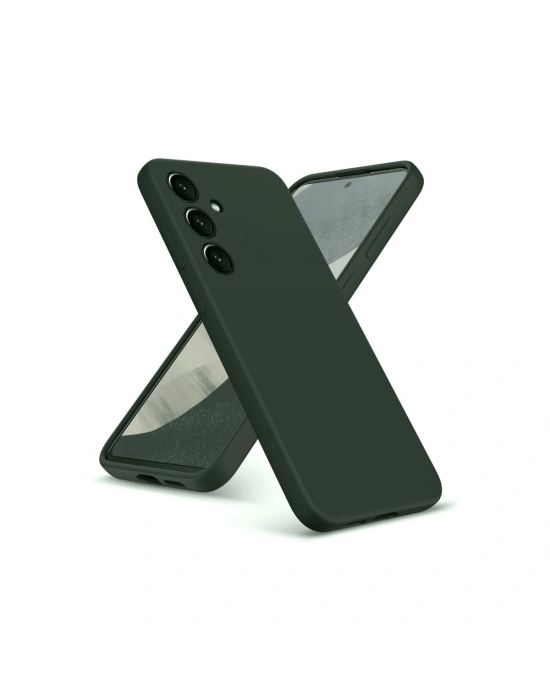 Newface Samsung Galaxy A36 Kılıf Nano içi Kadife Silikon - Koyu Yeşil