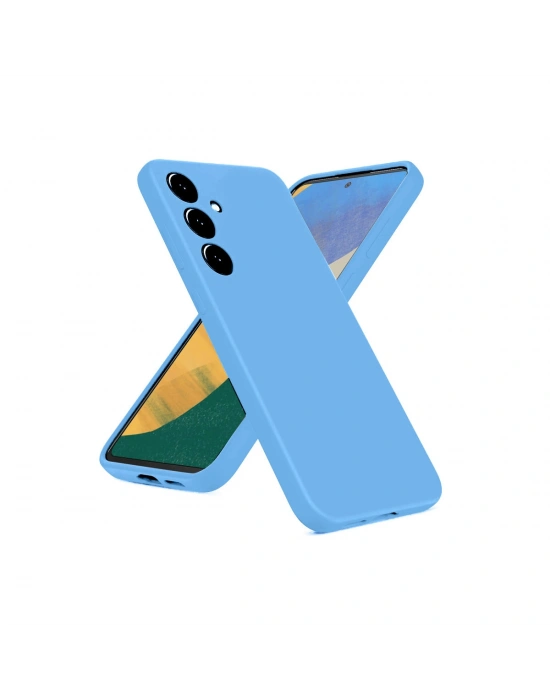 Newface Samsung Galaxy A36 Kılıf Nano içi Kadife Silikon - Mavi