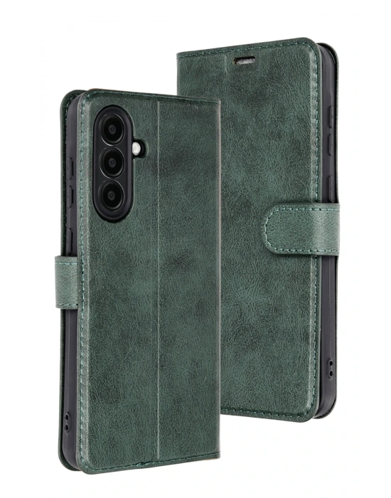 Newface Samsung Galaxy A36 Kılıf Trend S Plus Kapaklı Kılıf - Yeşil