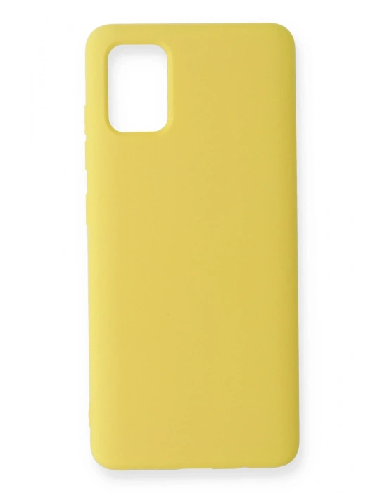 Newface Samsung Galaxy A51 Kılıf Nano içi Kadife Silikon - Sarı