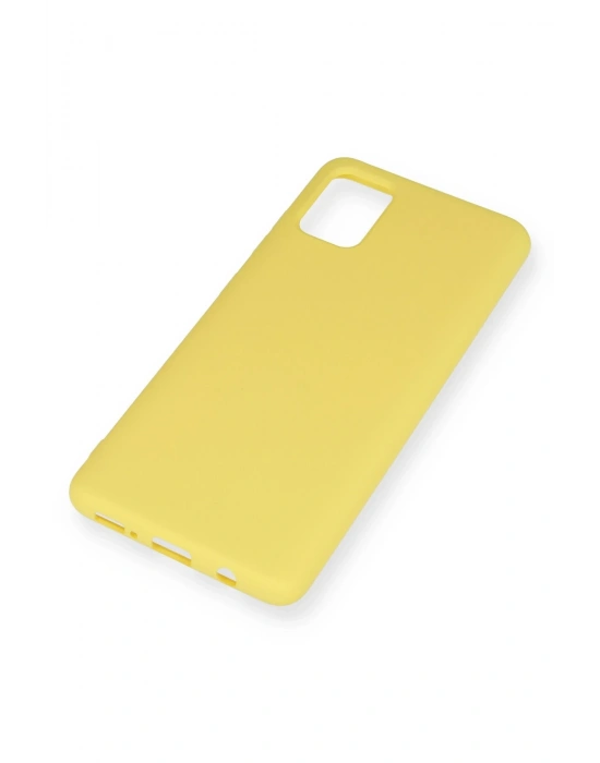 Newface Samsung Galaxy A51 Kılıf Nano içi Kadife Silikon - Sarı