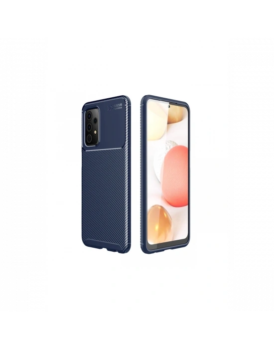 Newface Samsung Galaxy A52 Kılıf Auto Focus Karbon Kapak - Lacivert
