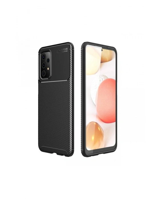 Newface Samsung Galaxy A52 Kılıf Auto Focus Karbon Kapak - Siyah