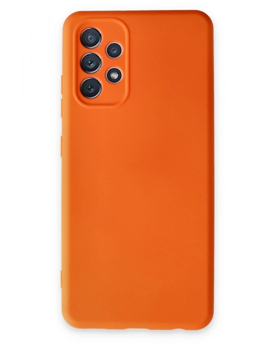 Newface Samsung Galaxy A52 Kılıf Nano içi Kadife Silikon - Turuncu