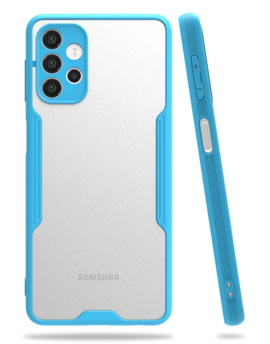 Newface Samsung Galaxy A52 Kılıf Platin Silikon - Mavi