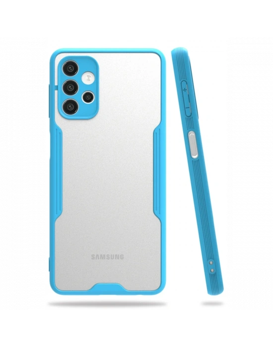 Newface Samsung Galaxy A52 Kılıf Platin Silikon - Mavi