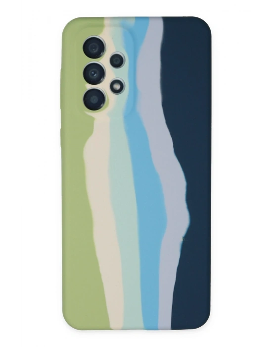 Newface Samsung Galaxy A53 5G Kılıf Ebruli Lansman Silikon - Yeşil-Koyu Yeşil