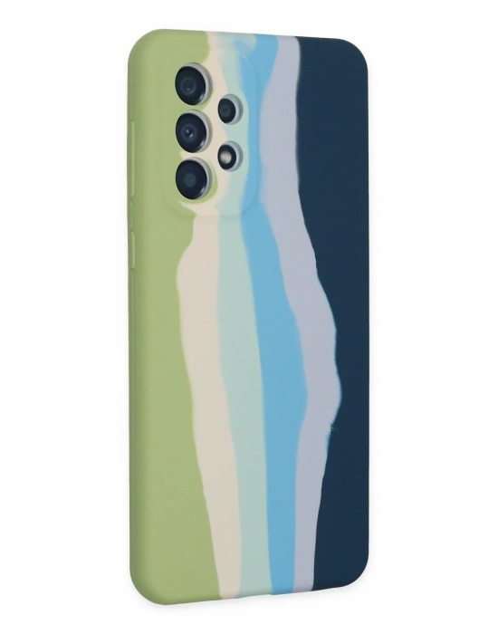 Newface Samsung Galaxy A53 5G Kılıf Ebruli Lansman Silikon - Yeşil-Koyu Yeşil