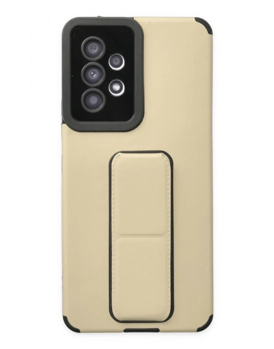 Newface Samsung Galaxy A53 5G Kılıf Mega Standlı Silikon - Gold