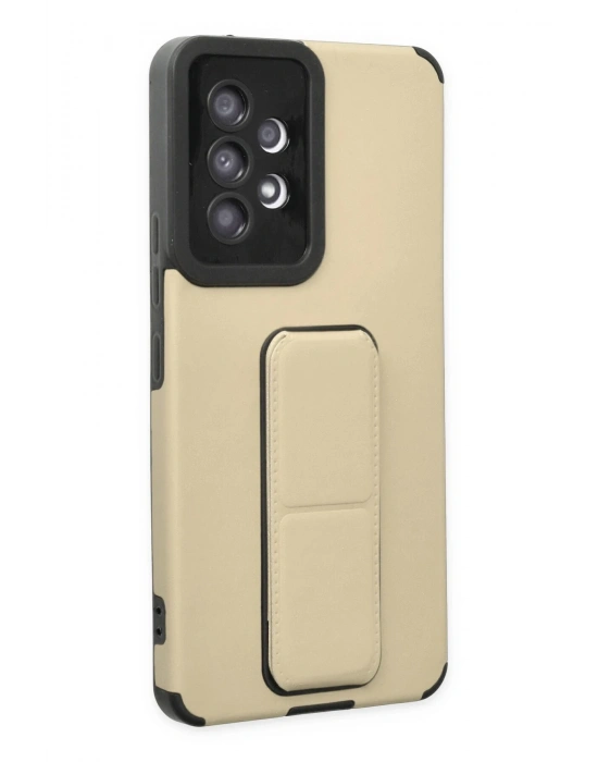 Newface Samsung Galaxy A53 5G Kılıf Mega Standlı Silikon - Gold