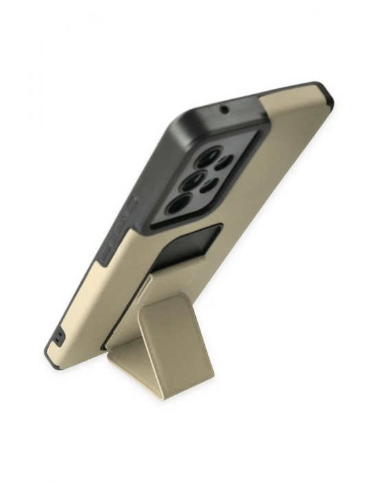 Newface Samsung Galaxy A53 5G Kılıf Mega Standlı Silikon - Gold