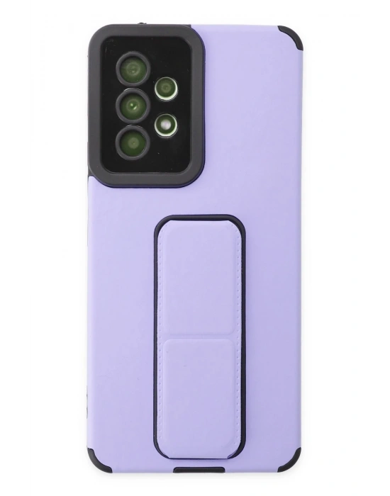 Newface Samsung Galaxy A53 5G Kılıf Mega Standlı Silikon - Lila