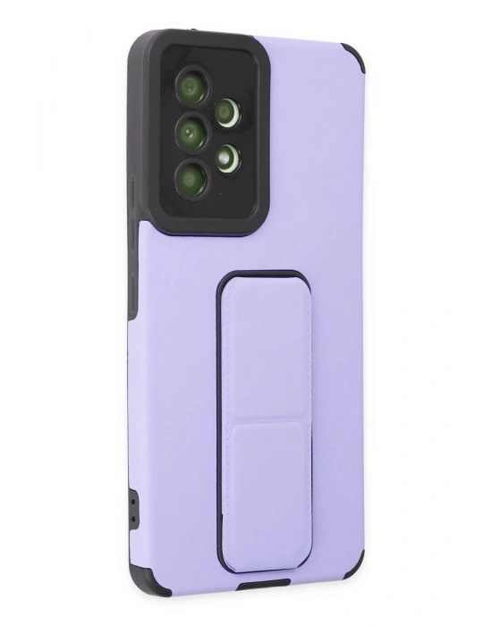 Newface Samsung Galaxy A53 5G Kılıf Mega Standlı Silikon - Lila
