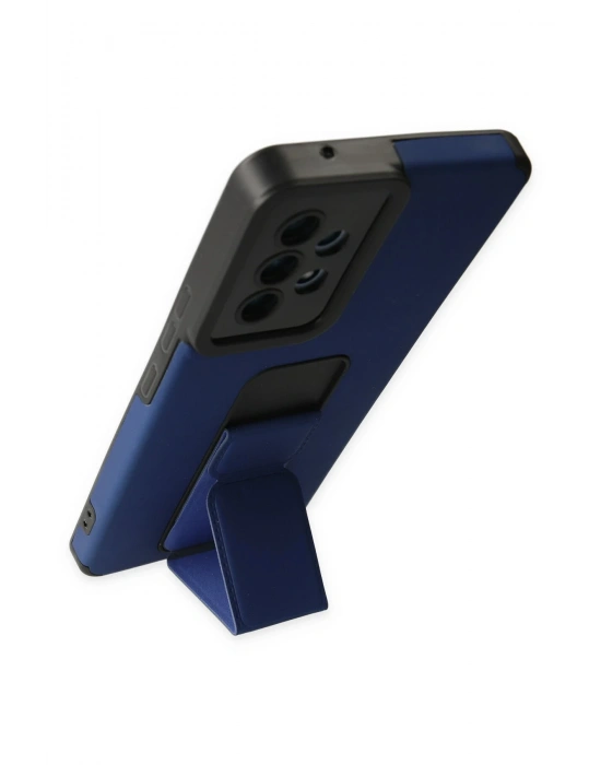 Newface Samsung Galaxy A53 5G Kılıf Mega Standlı Silikon - Mavi
