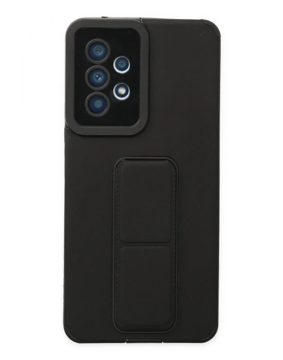 Newface Samsung Galaxy A53 5G Kılıf Mega Standlı Silikon - Siyah