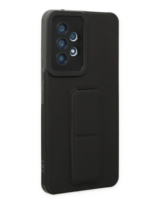 Newface Samsung Galaxy A53 5G Kılıf Mega Standlı Silikon - Siyah