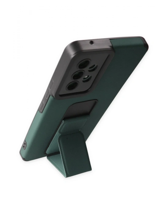 Newface Samsung Galaxy A53 5G Kılıf Mega Standlı Silikon - Yeşil