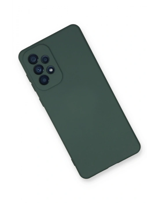 Newface Samsung Galaxy A53 5G Kılıf Nano içi Kadife Silikon - Koyu Yeşil