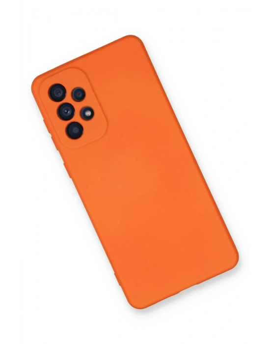 Newface Samsung Galaxy A53 5G Kılıf Nano içi Kadife Silikon - Turuncu