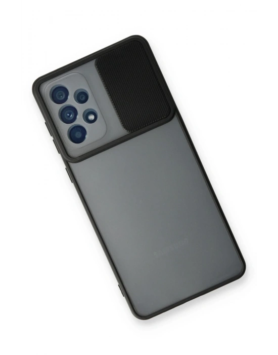 Newface Samsung Galaxy A53 5G Kılıf Palm Buzlu Kamera Sürgülü Silikon - Siyah