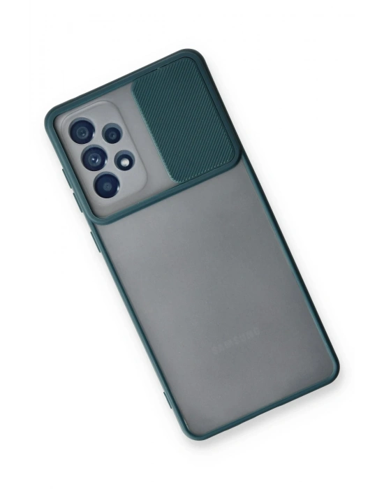 Newface Samsung Galaxy A53 5G Kılıf Palm Buzlu Kamera Sürgülü Silikon - Yeşil