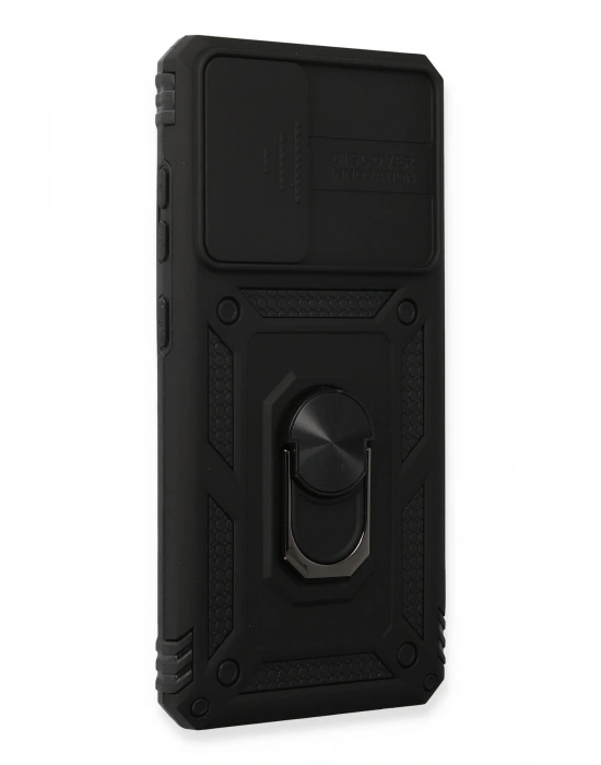 Newface Samsung Galaxy A53 5G Kılıf Pars Lens Yüzüklü Silikon - Siyah