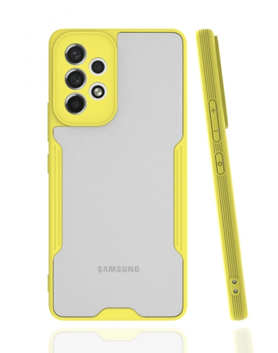 Newface Samsung Galaxy A53 5G Kılıf Platin Silikon - Sarı