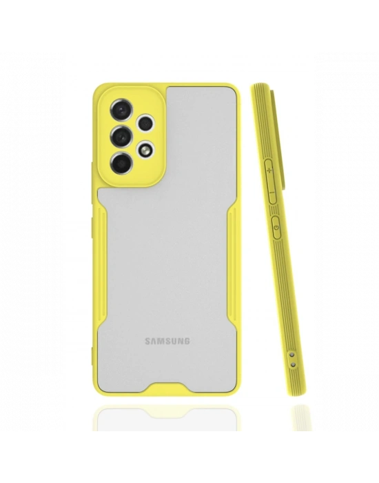 Newface Samsung Galaxy A53 5G Kılıf Platin Silikon - Sarı
