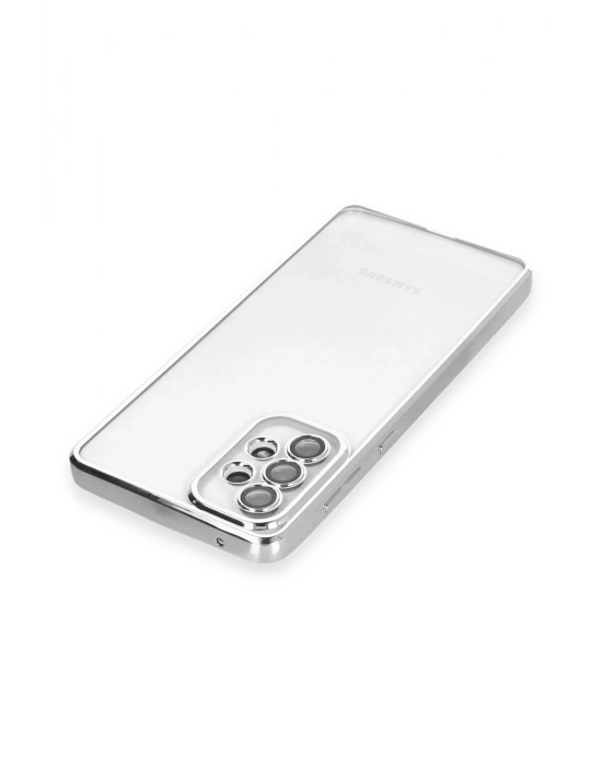 Newface Samsung Galaxy A53 5G Kılıf Razer Lensli Silikon - Gümüş