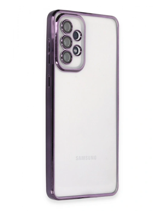 Newface Samsung Galaxy A53 5G Kılıf Razer Lensli Silikon - Mor