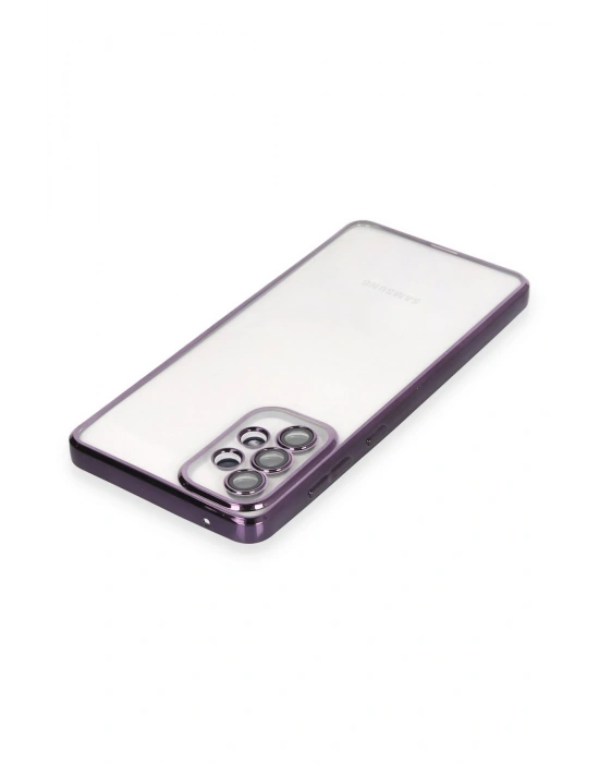 Newface Samsung Galaxy A53 5G Kılıf Razer Lensli Silikon - Mor