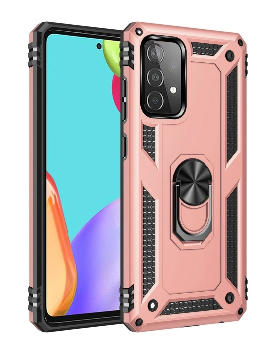 Newface Samsung Galaxy A53 5G Kılıf Sofya Yüzüklü Silikon Kapak - Rose