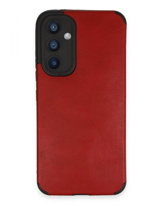 Newface Samsung Galaxy A54 5G Kılıf Loop Deri Silikon - Kırmızı