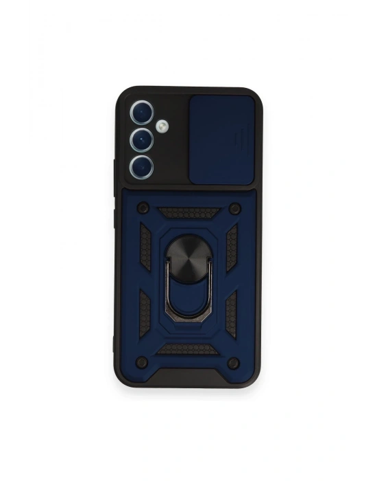 Newface Samsung Galaxy A54 5G Kılıf Pars Lens Yüzüklü Silikon - Lacivert