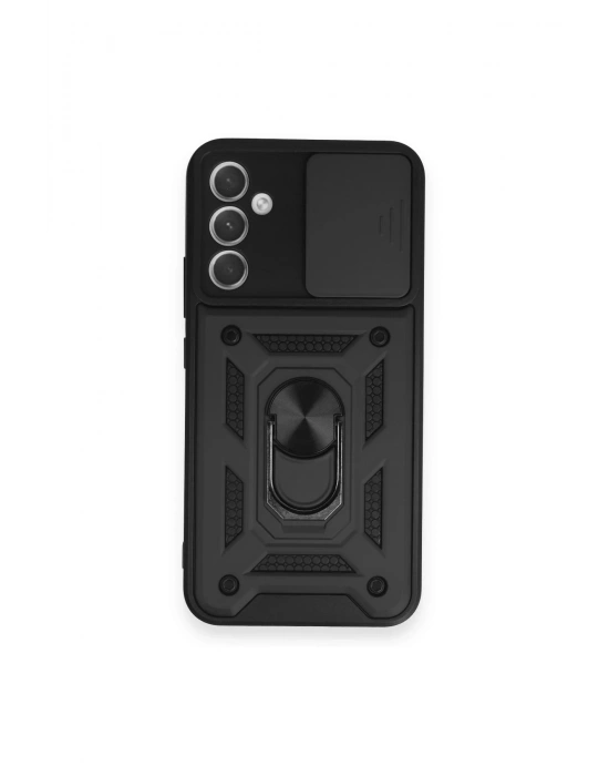 Newface Samsung Galaxy A54 5G Kılıf Pars Lens Yüzüklü Silikon - Siyah