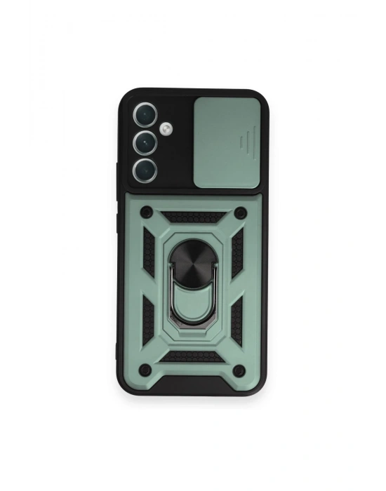 Newface Samsung Galaxy A54 5G Kılıf Pars Lens Yüzüklü Silikon - Yeşil