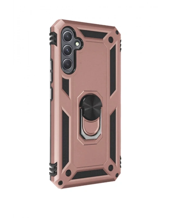 Newface Samsung Galaxy A54 5G Kılıf Sofya Yüzüklü Silikon Kapak - Rose