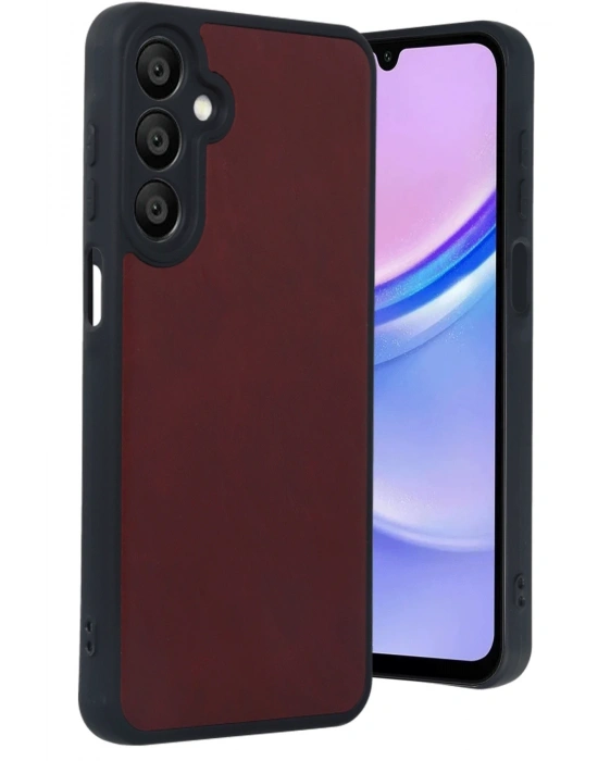 Newface Samsung Galaxy A55 5G Kılıf Aras Deri Kapak - Bordo