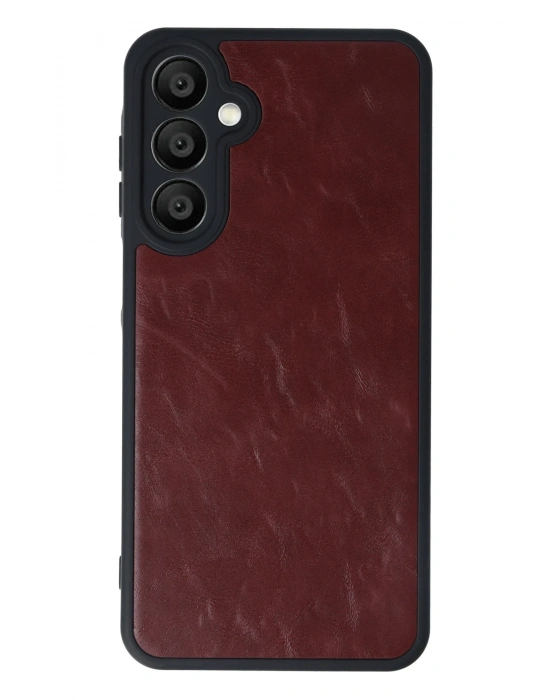 Newface Samsung Galaxy A55 5G Kılıf Aras Deri Kapak - Bordo