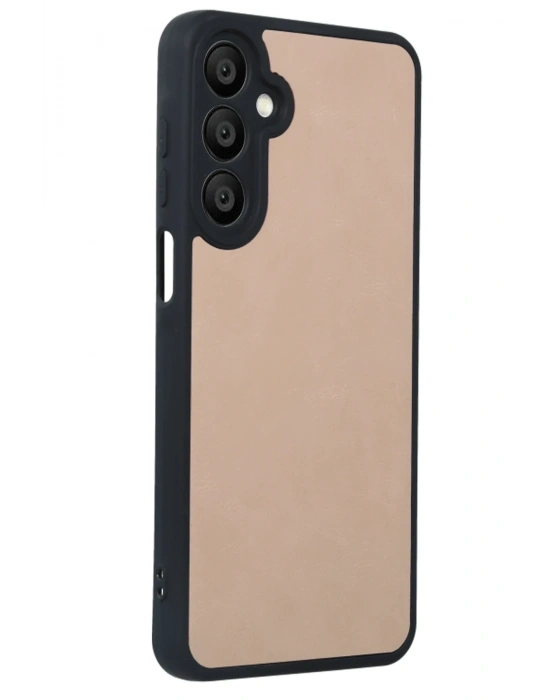 Newface Samsung Galaxy A55 5G Kılıf Aras Deri Kapak - Pudra