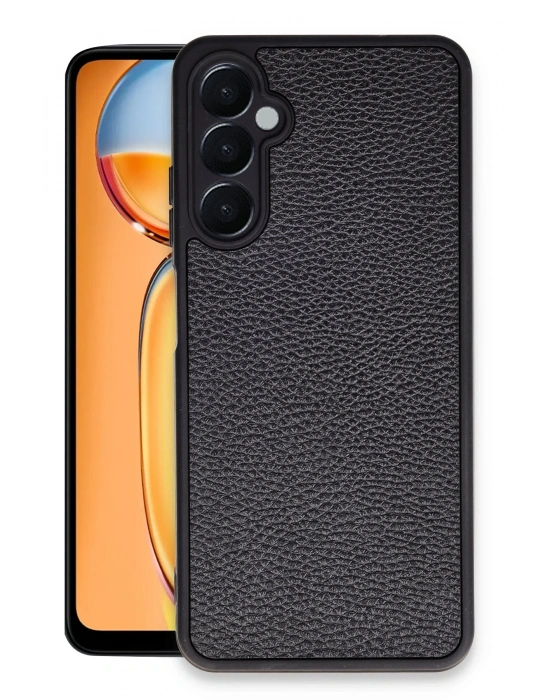 Newface Samsung Galaxy A55 5G Kılıf Aras Deri Kapak - Siyah