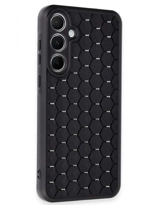 Newface Samsung Galaxy A55 5G Kılıf Petek Silikon Kapak - Siyah