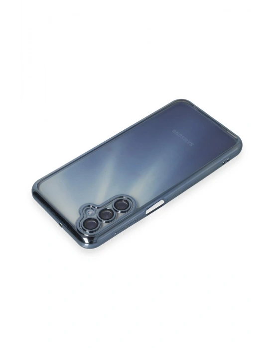 Newface Samsung Galaxy A55 5G Kılıf Razer Lensli Silikon - Açık Mavi