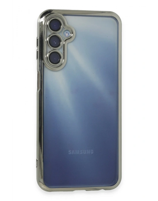 Newface Samsung Galaxy A55 5G Kılıf Razer Lensli Silikon - Gümüş