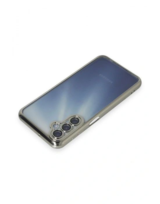 Newface Samsung Galaxy A55 5G Kılıf Razer Lensli Silikon - Gümüş