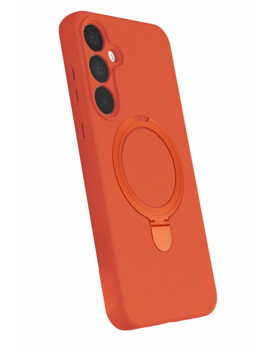 Newface Samsung Galaxy A55 5G Regal Magsafe Standlı Kapak - Turuncu