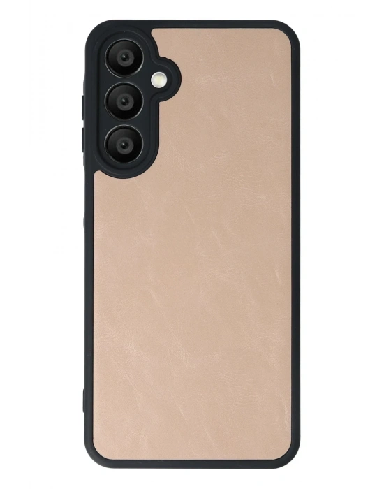 Newface Samsung Galaxy A56 Kılıf Aras Deri Kapak - Pudra