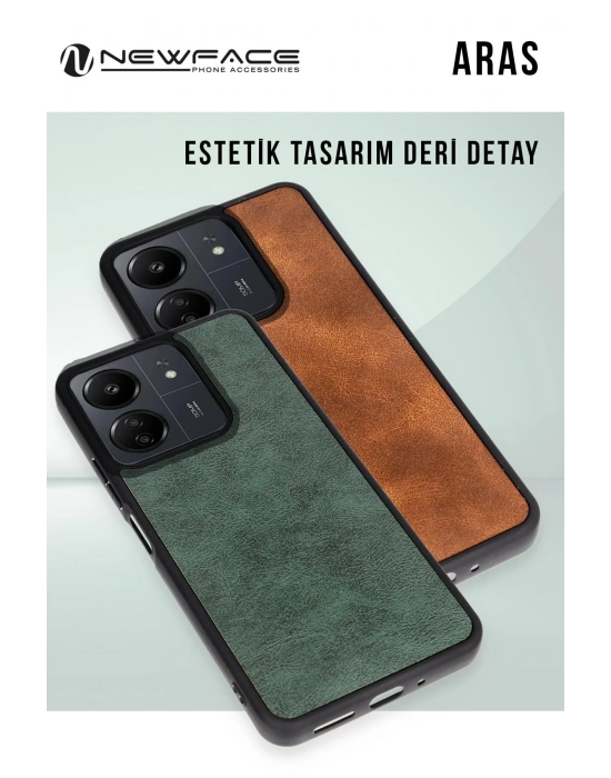 Newface Samsung Galaxy A56 Kılıf Aras Deri Kapak - Siyah